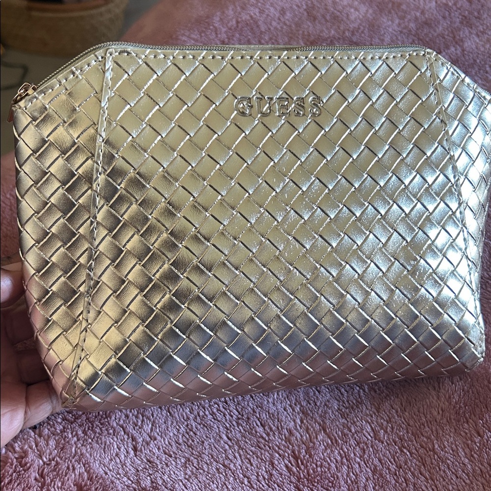 Guess Metallic Gold Textured Pouch